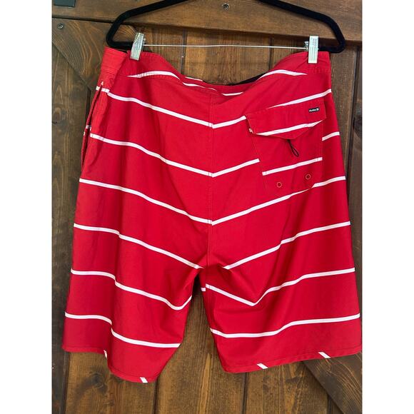 HURLEY men’s 36 Beachside Halton board shorts swim Red White - Picture 4 of 6